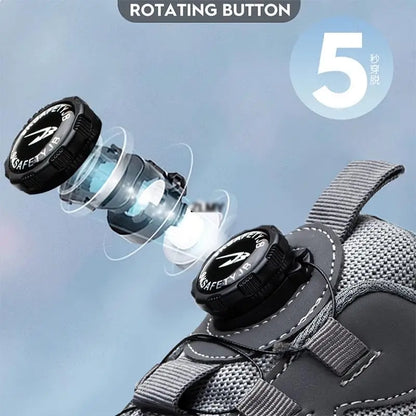 2024 New Rotating Button Anti-puncture Air Cushion Indestructible Work Sneakers