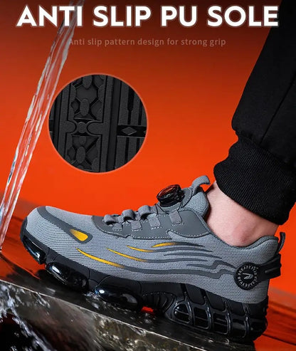 2024 New Rotating Button Anti-puncture Air Cushion Indestructible Work Sneakers