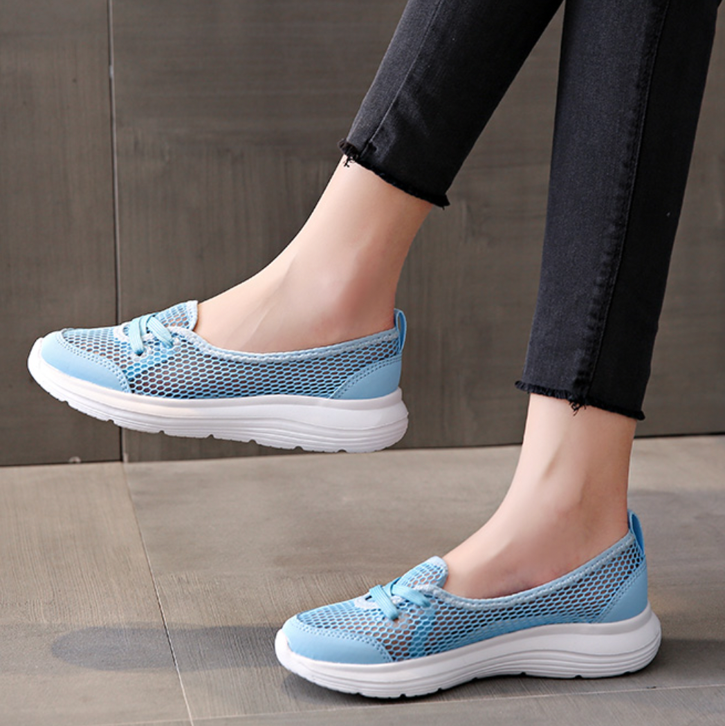 Women's Shoes Summer Flat Sneakers, Breathable Comfortable Light Slip-on