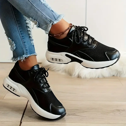 2024 Women's Platform Sneakers Lace Up With Colors, Orthopedic Walking Sneakers